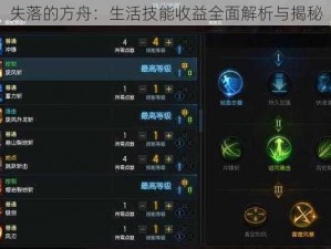 失落的方舟：生活技能收益全面解析与揭秘