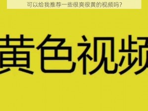 可以给我推荐一些很爽很黄的视频吗？