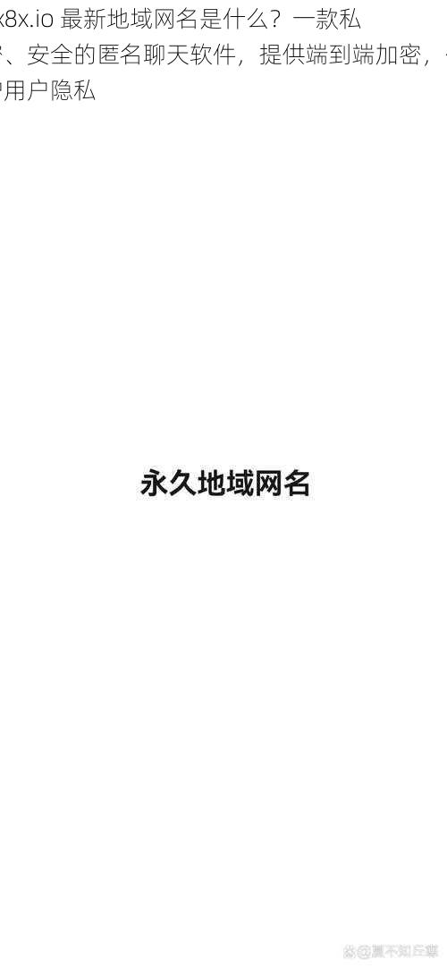 8x8x.io 最新地域网名是什么？一款私密、安全的匿名聊天软件，提供端到端加密，保护用户隐私