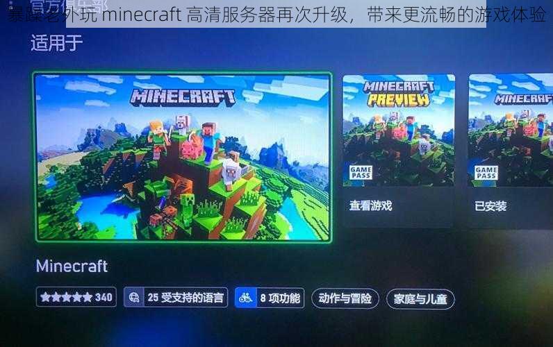 暴躁老外玩 minecraft 高清服务器再次升级，带来更流畅的游戏体验