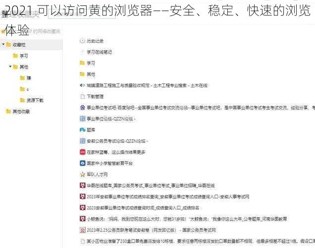 2021 可以访问黄的浏览器——安全、稳定、快速的浏览体验