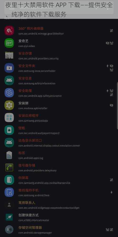 夜里十大禁用软件 APP 下载——提供安全、纯净的软件下载服务