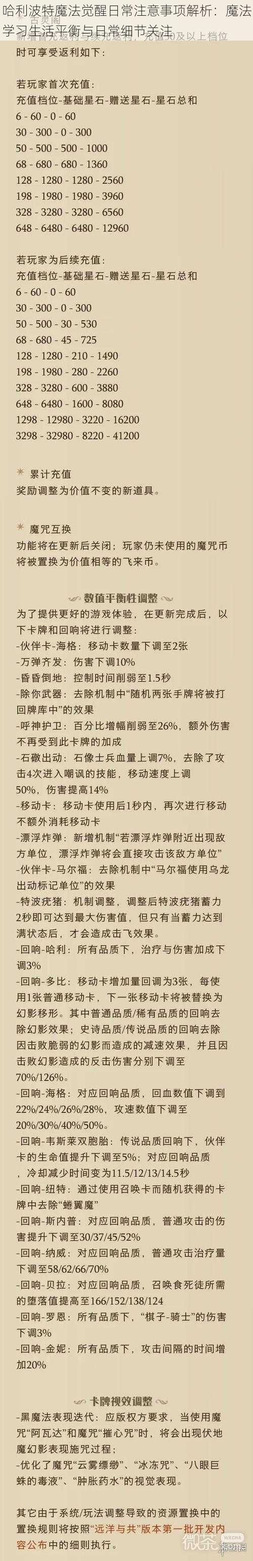 哈利波特魔法觉醒日常注意事项解析：魔法学习生活平衡与日常细节关注