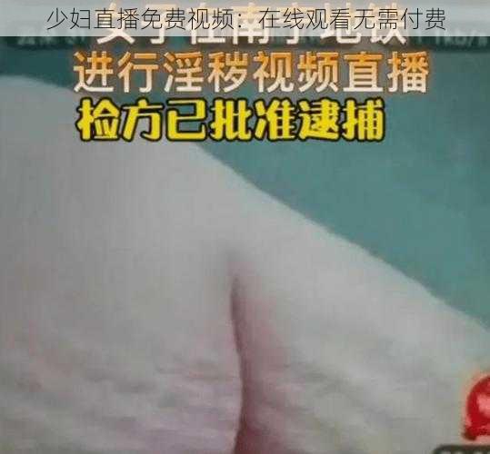 少妇直播免费视频：在线观看无需付费